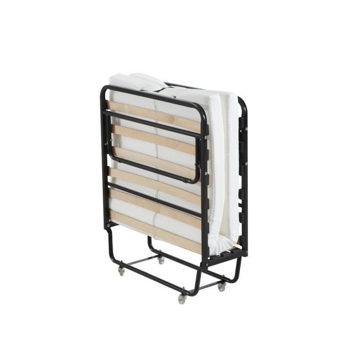 Lit De Camp Pliable OUTSUNNY – Matelas Inclus – Avec Sac De Rangement – Bleu