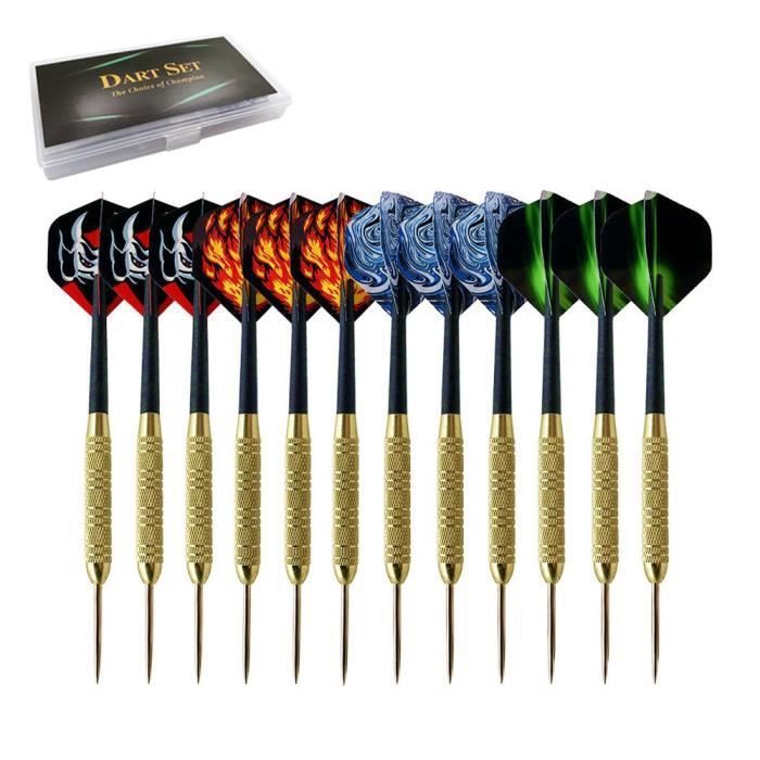 Fléchettes, Ensemble de 12 Fléchettes Métalliques Professionnelles, de Nombreux Styles de Fléchettes