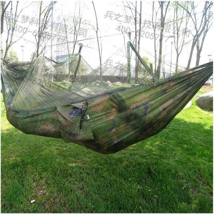 Hamac de Camping avec Filet, Pare-Soleil et Accessoires pour Sac à Dos