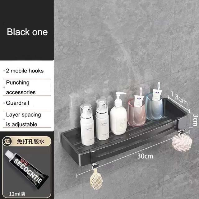 Support De Rangement D'angle - SHIPENOPHY - Étagère En Aluminium - Noir - Salle De Bain - Facile