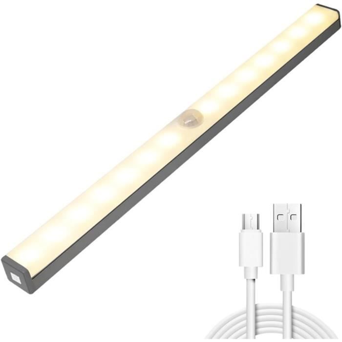 Bande LED Avec Détecteur De Mouvement 5 M, 150 LED Blanc Chaud - Rechargeable, 4 Modes, Divisible - Pour Escalier, Lit, Couloir, Armoire