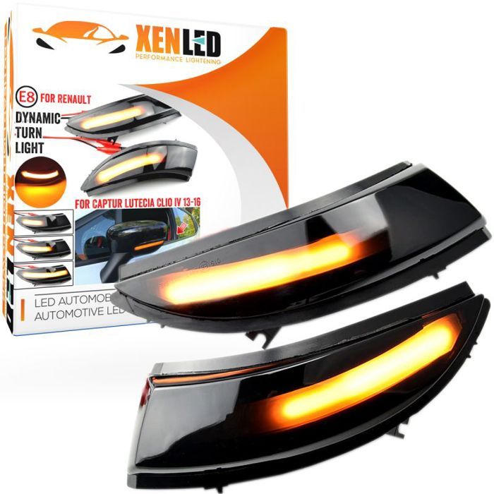 Clignotants LED Dynamiques MKptopia - Compatible Renault Clio IV, Captur, Zoe - Amber Clignotant - Plug & Play