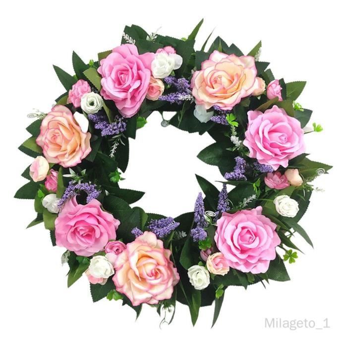 Prettybuy Couronne de pivoines artificielles avec feuilles vertes pour porte d'entrée, mariage, mur, décoration d'intérieur, bleu Prettybuy Couronne de pivoines artificielles avec feuilles vertes pour porte d'entrée, mariage, mur, décoration d'intérieur, bleu