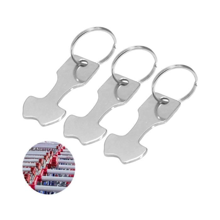 Lot De 4 Jetons Caddie Métal Argenté - Porte-clés Pratique Pour Courses
