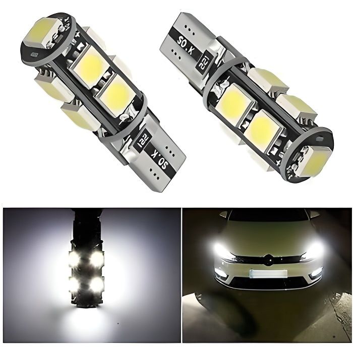 2 Pièces W5W T10 Ampoules Led Canbus W5W Saphir COB Sans Entraînement Led  Ampoule À Cale 6000K 168 194 Led 5w5 T10 Led Super Lumineux Voiture  Intérieur Dôme Ampoule De Lecture - Temu France