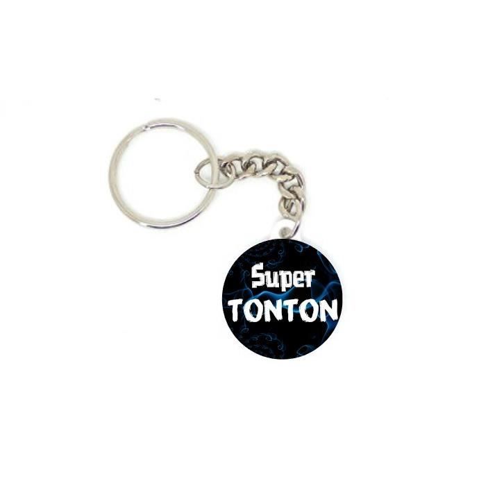 Porte clé badge SUPER TONTON personnalisé idée cadeaux 37mm - Cdiscount ...
