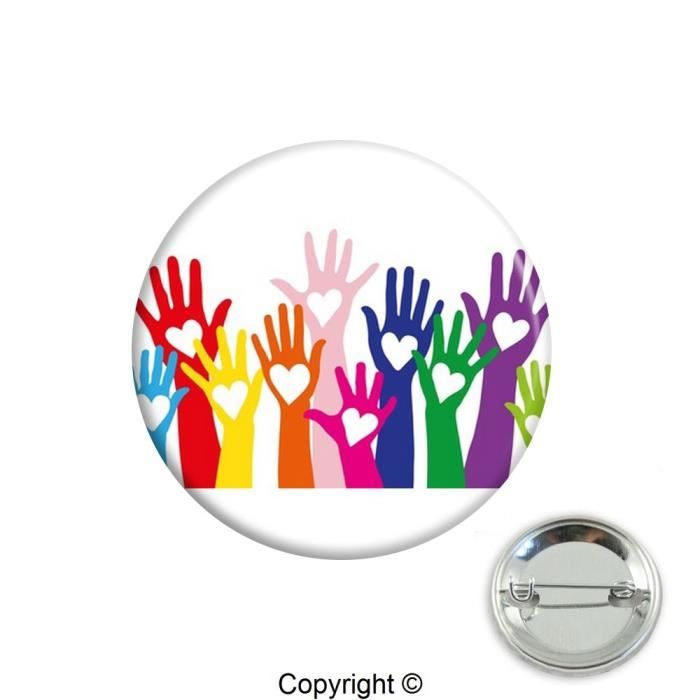Badge Solidarite Main Badge Solidaire Multicolore Badge 32mm Achat Vente Badges Pin S Badge Solidarite Main Badge Mixte Adulte Soldes Sur