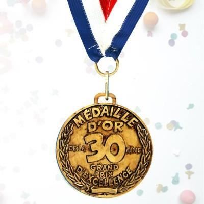 Médaille d'or des 30 ans - Marque - Modèle - Noir - Adulte - A partir de 18  ans