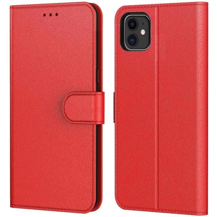 N&T Coque iPhone iPhone 11, Pochette Etui Housse iPhone 11 Cuir ?� Clapet avec Fermeture 