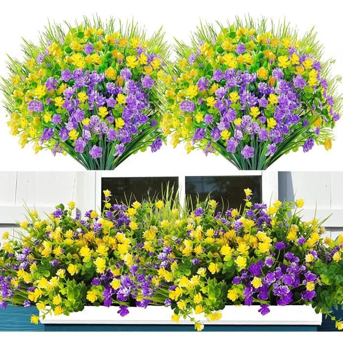 Bouquet Fleurs Artificielles Automne - 16 Pièces Résistantes UV - Décoration Intérieur/extérieur, Mariage, Thanksgiving
