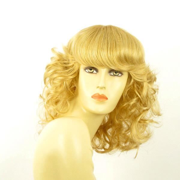 Perruque Mi-longue Blonde Dorée VANDA LG26 - Synthétique Bouclée, Taille Moyenne, Neuve