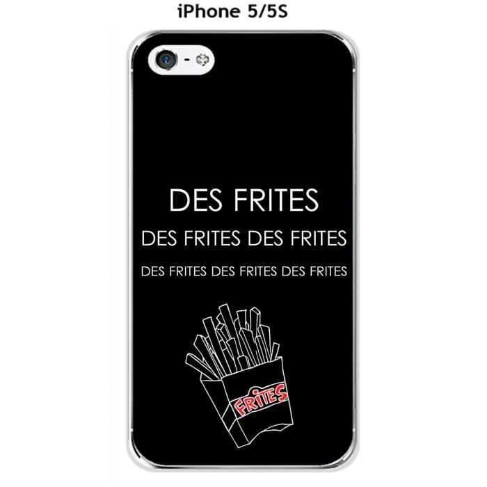 Coque Apple Iphone 5 5s 5se Design Citation Des Frites Des Frites Texte Blanc Fond Noir Cdiscount Telephonie