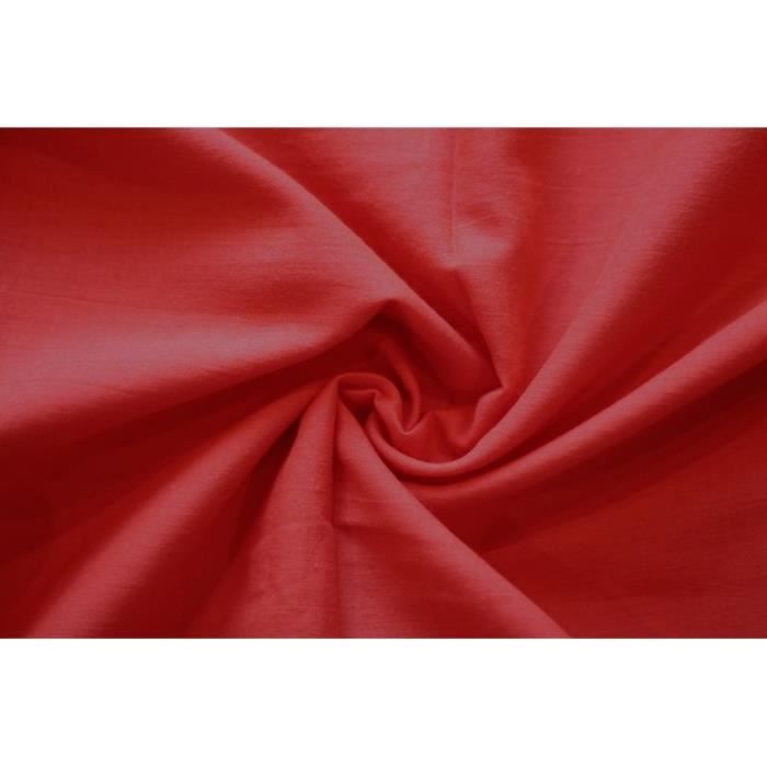 Tissu Voile De Coton Triple - Coupon 1.50m X 2.25cm - Rouge - Neuf Idéal Pour Couture Et Décoration