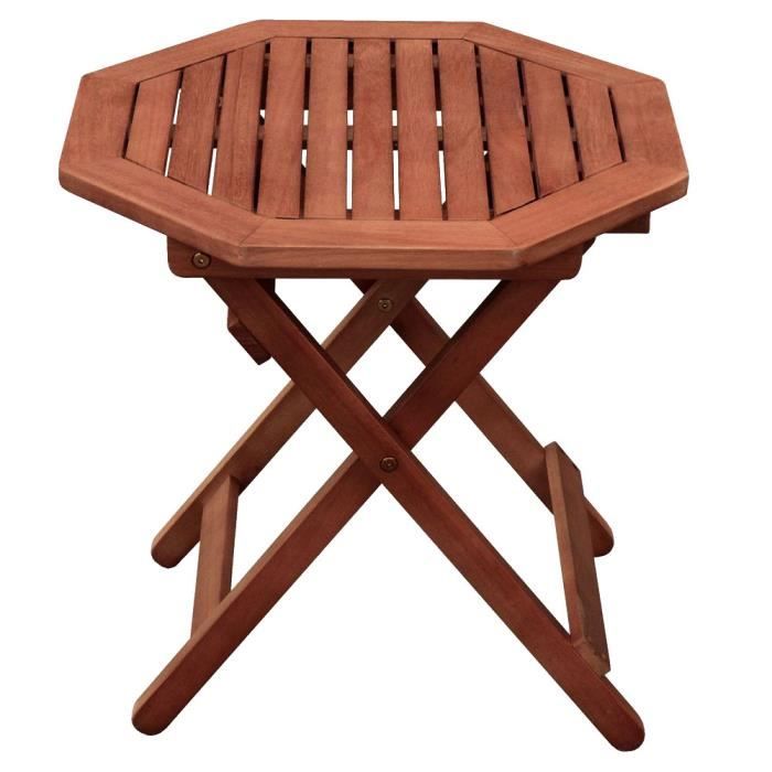 Table, eucalyptus, octogonal, marron H 50 cm, MAYFIELD Cdiscount Jardin