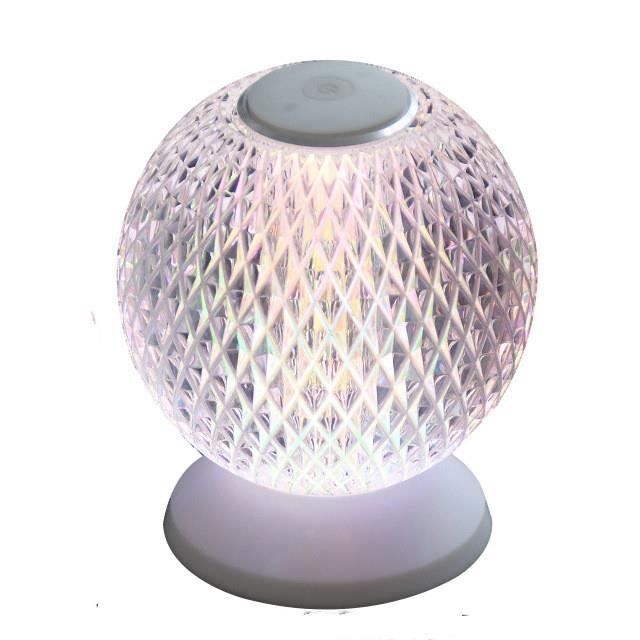 Lampe Cristal, Lampe Diamantaire de Table | Lumière Réglable | Veilleuse LED Ronde Lampe de Chevet Rechargeable
