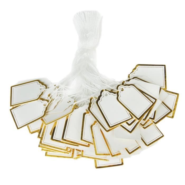 Lot De 100 étiquettes En Papier Kraft Blanc Pour Cadeaux De Mariage