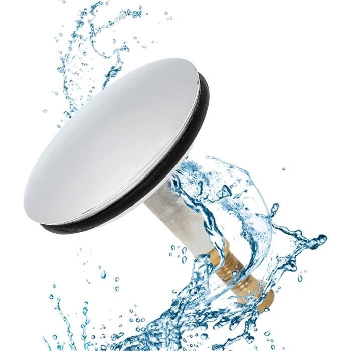 Bouchons De Vidange Universels En Silicone Et Inox - Lot De 2, Diamètre 50-51mm, Pour évier Et Baignoire - 9