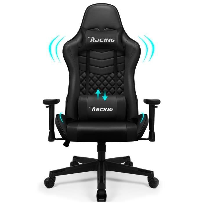 Chaise Gaming Charge 150KG Fauteuil Gaming 165° Inclinable Assise