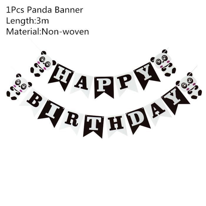 Dessin Anime Panda Theme Joyeux Anniversaire Banniere Feuille Ballons Tirer Drapeau Bebe Douche Cadeau Noel Mariage Pour Ex7636 Achat Vente Banderole Banniere Cdiscount