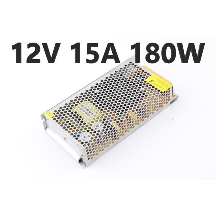 PS-180-12, 180 Watt 12VDC 15A Alimentation à Découpage Pour DELs 110/220 VAC