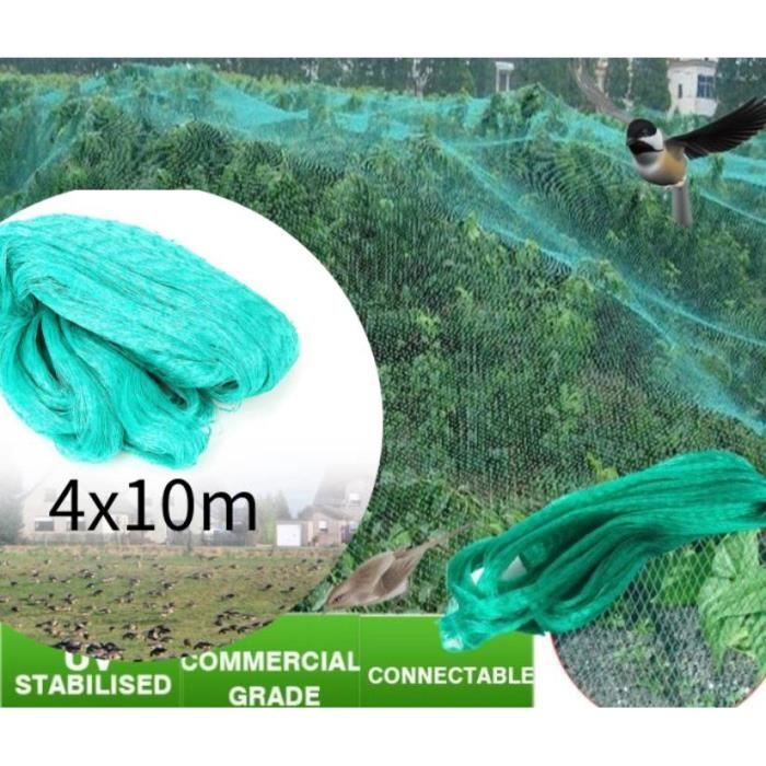 4MX10M Filet de volière Anti-oiseaux Maille Vert Protection pour Plante Légume Fruit Étang Jardin - YES HB069