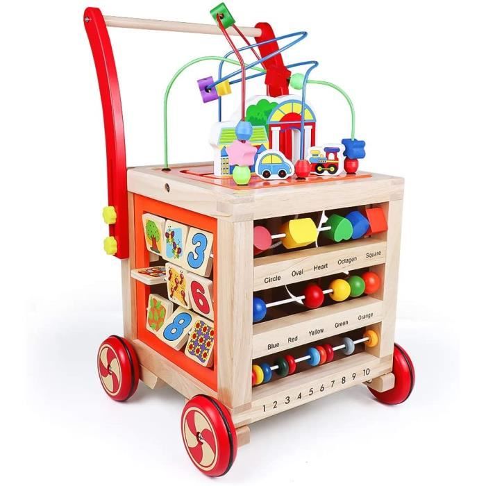 Trotteur Bebe Fille Garcon Jouet Enfant-Troteur Marche Jeux Bebe 1 An, Porteur Bebe Fille Chariot de Marche en Bois,Trotteur Bebe E - Cdiscount  Puériculture & Eveil bébé