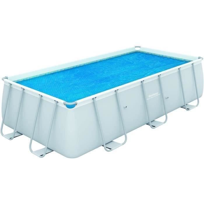 Bâche solaire rectangulaire BESTWAY pour piscine hors sol Power Steel 488x244x122cm - 457x217cm - 150gr/m2