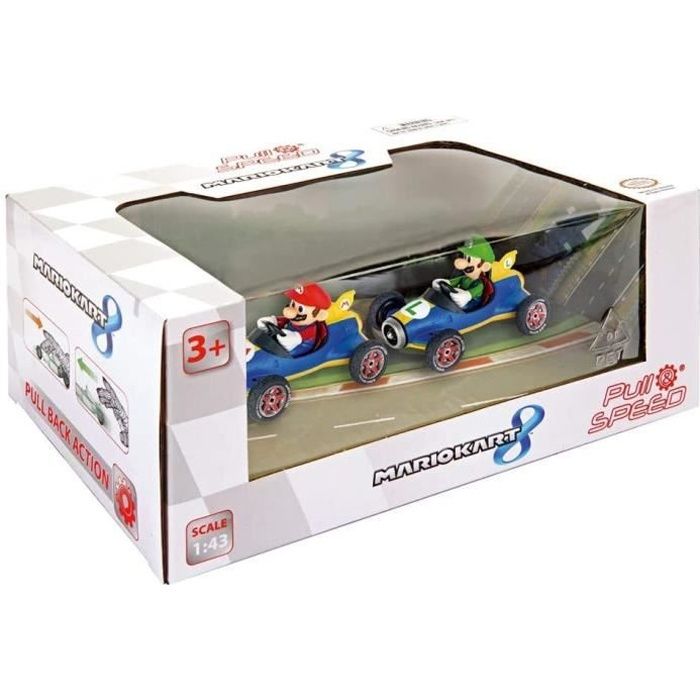 Boîte avec 2 voitures Mario et Luigi Mario Kart 8