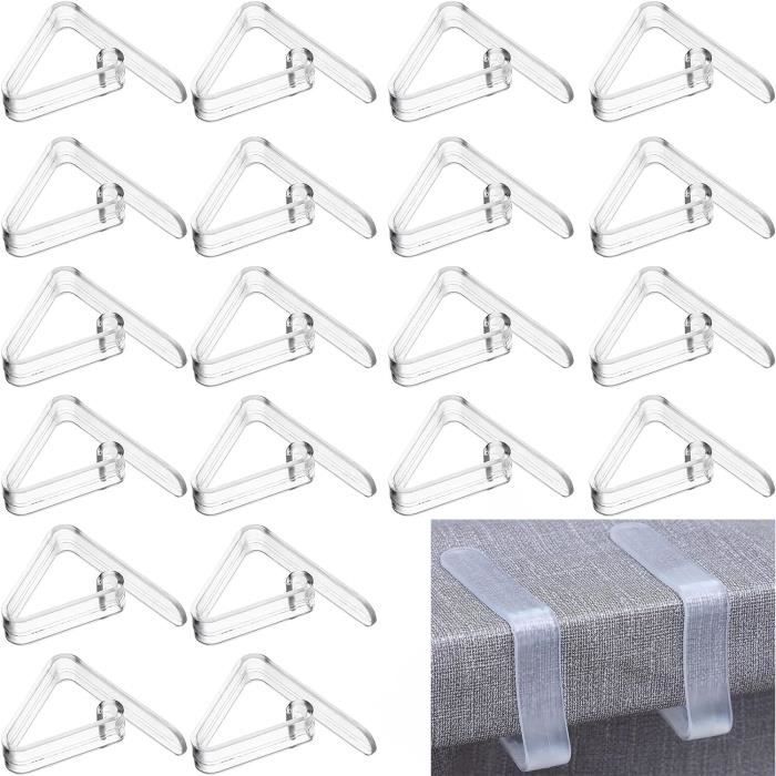 Lot De 12 Pinces à Nappe Transparentes - Pour Tables De 2 à 3,5 Cm D'épaisseur - Idéal Fête, Pique-nique, Extérieur - 12