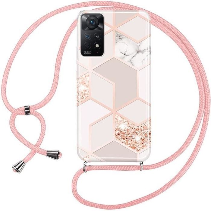 Housse Xiaomi Redmi Note 11 Pro 5G Avec Cordon - Étui TPU Transparent, Lanière Réglable, Protection Anti-chocs