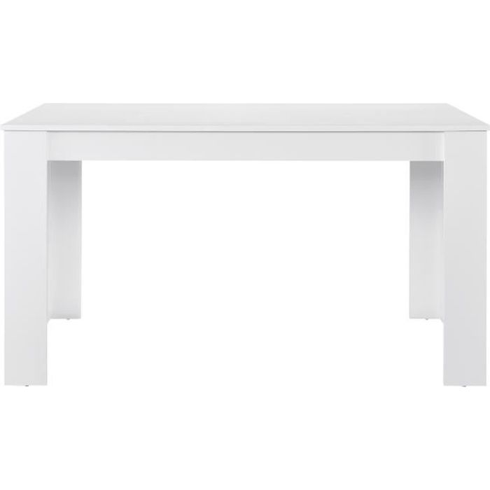 Table de salle à manger robuste Nora blanche 140 x 90cm