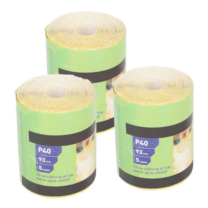 Lot 3 Rouleaux Papier De Verre Abrasif - Grains P150, P240, P320 - Support Papier