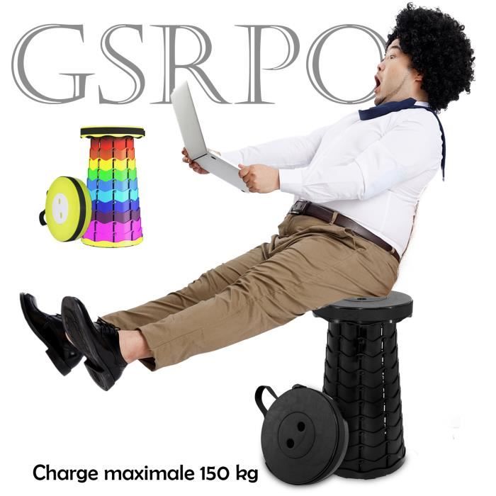 Tabouret De Camping Pliable Et Télescopique – 25 Cm, Supporte 180 Kg, Léger Pour Rando Et Jardin