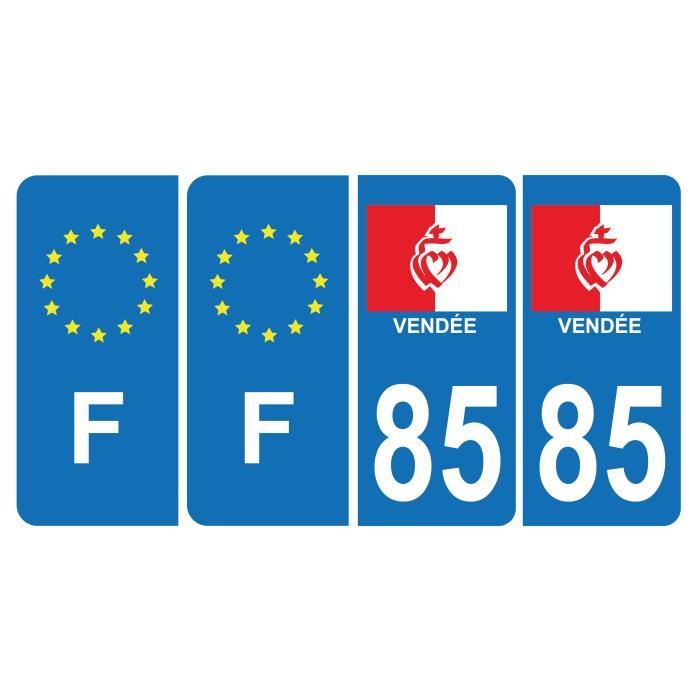 HADEXIA Autocollant Plaque D'immatriculation Voiture 85 Drapeau