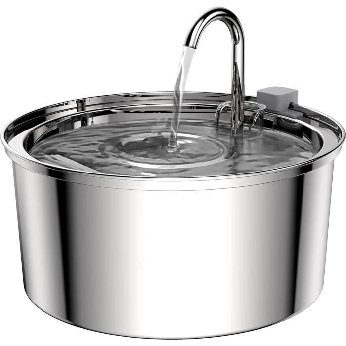 Comparer les prix de Fontaine a Eau Chat en Acier Inoxydable, 3,2L Fontaine à Eau pour Chat Automatique , Convient à Plusieurs Animaux , Rond