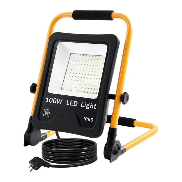 Projecteur extérieur,Projecteur Portable 100W COB Super lumineux Led