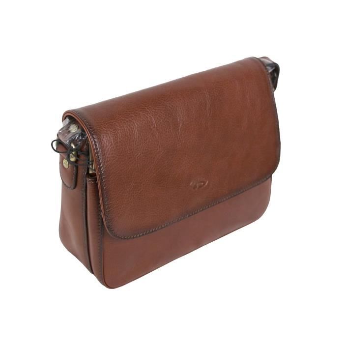 KATANA sac en cuir collet porté bandoulière réf 82514 marron (3