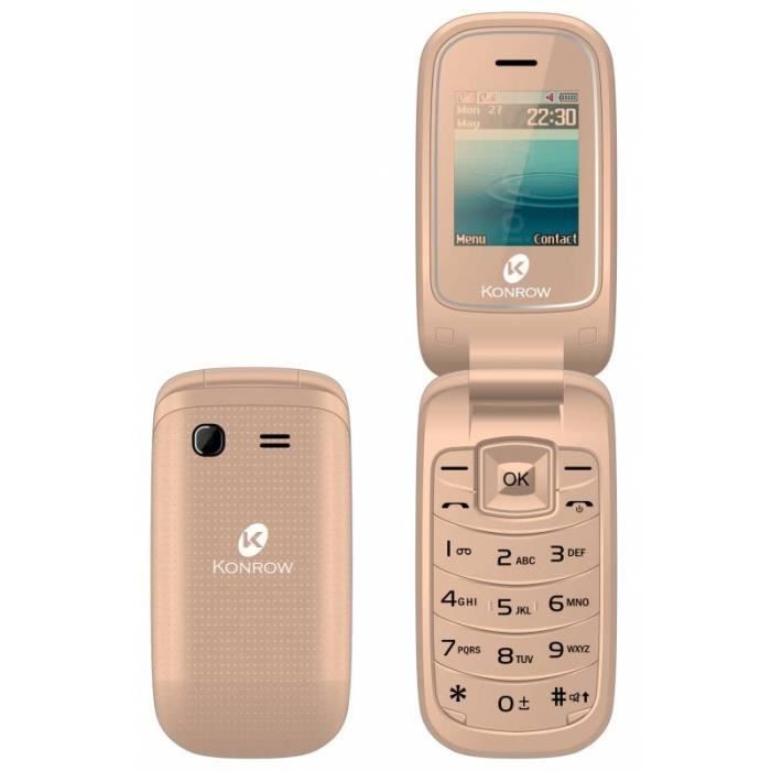 Téléphone à Clapet Konrow KFlip Or Tout Opérateurs Cdiscount Téléphonie
