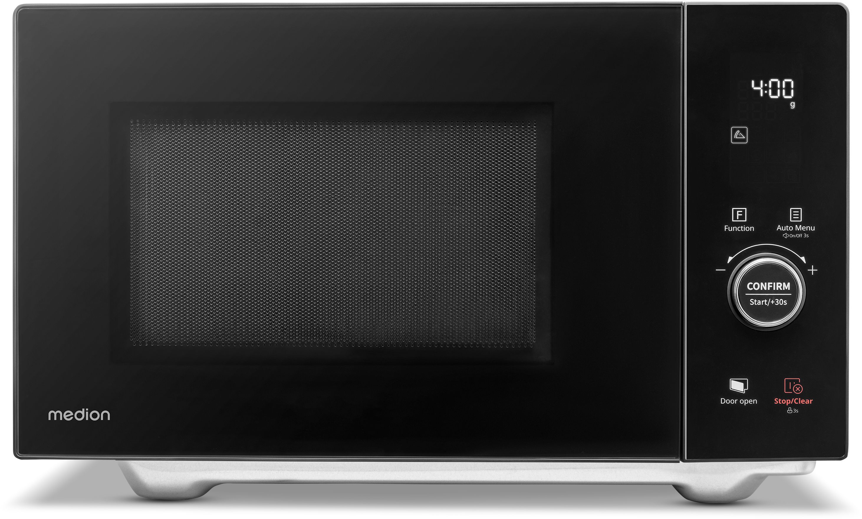 MEDION Micro ondes avec gril et air chaud 25 gril supérieur & gril inférieur fonction air chaud 11 programmes 10 niveaux de puissance inox MD12041 - vue 5