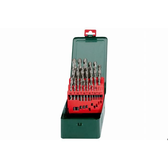 Forets HSS G Metabo 25 pièces Affûtage croisé 135° Coffret métal Ø 1 13 mm