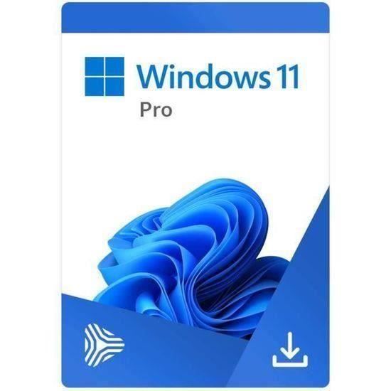 Logiciel – Microsoft – Windows 11 Pro – Téléchargement – 1 PC – Livraison rapide 30 min à 2H