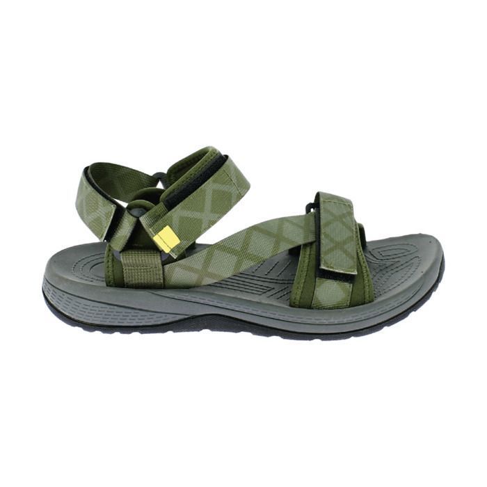 Sandales de marche Élémenterre Yannell - Homme - Vert - Kaki - Basse - Scratch - Textile