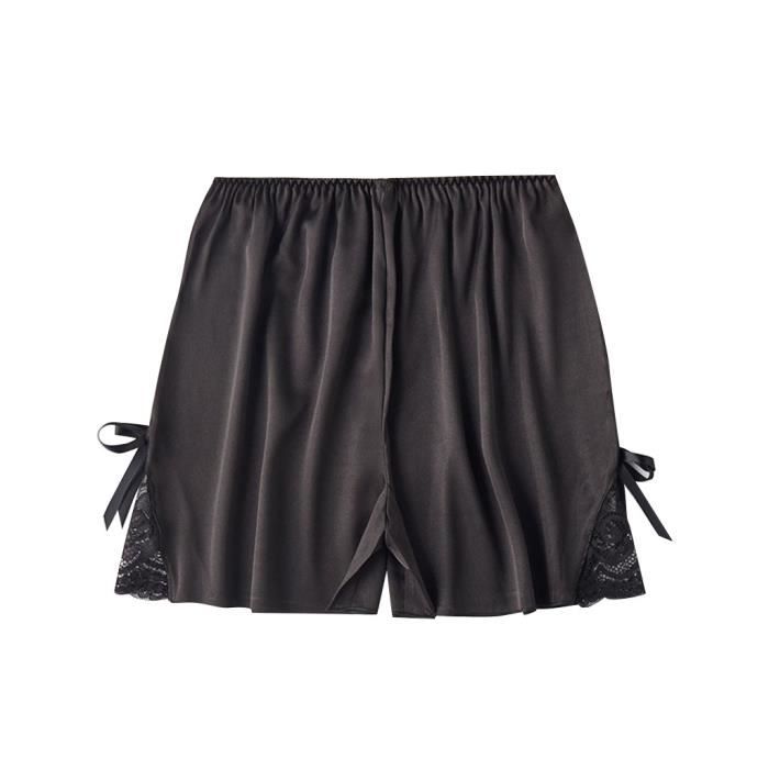 Culotte En Satin Brillant Pour Femmes - Fausse Soie Avec Dentelle, Taille M-XL