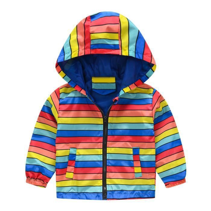 Veste Coupe-vent Imperméable Garçon | Manteau Avec Capuche Polaire, Printemps Automne Hiver | Taille 98
