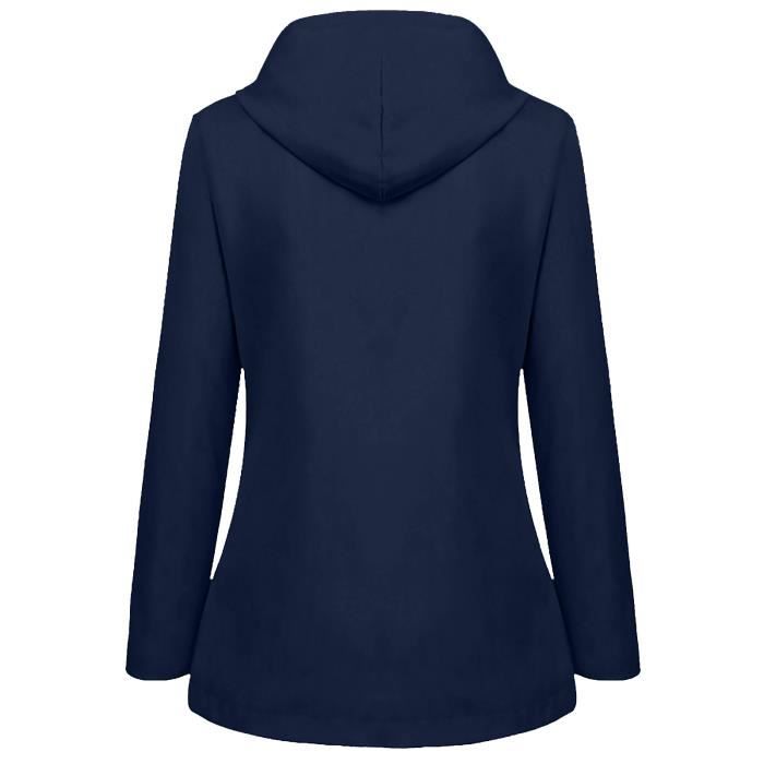 Manteau De Pluie Femme Long Imperméable Avec Capuche - Polaire Doublé, Coupe-Vent, Grande Taille