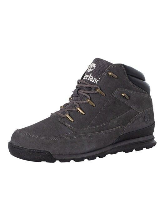 Bottes en cuir Euro Rock Mid Hiker - Timberland - Gris - Col rembourré - Doublure en tissu Durable ReBOTL