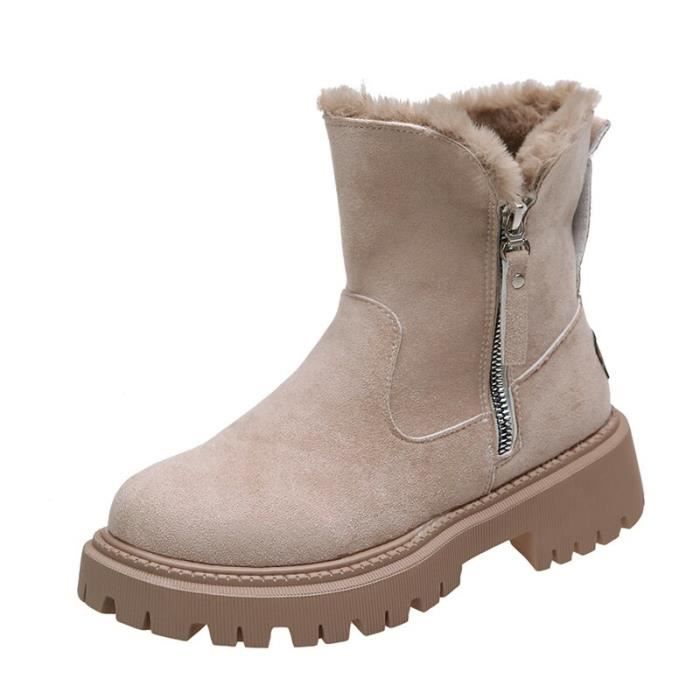 Bottes de neige femme tendance 2022 Beige Chaussures chaudes