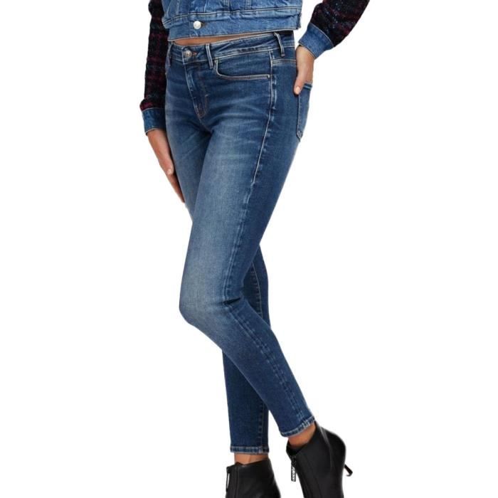 GF Ferre Dark Blue Cotton Mid Waisted Skinny Denim Jeans