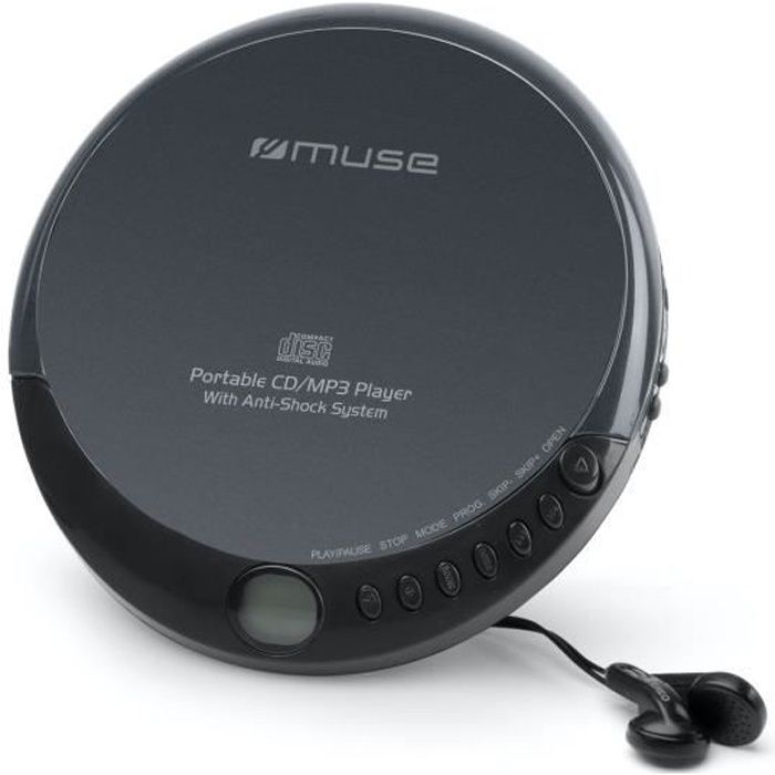 Lecteur CD/MP3 programmeable MUSE M-900 DM avec fonction anti-choc et affichage LCD - Noir