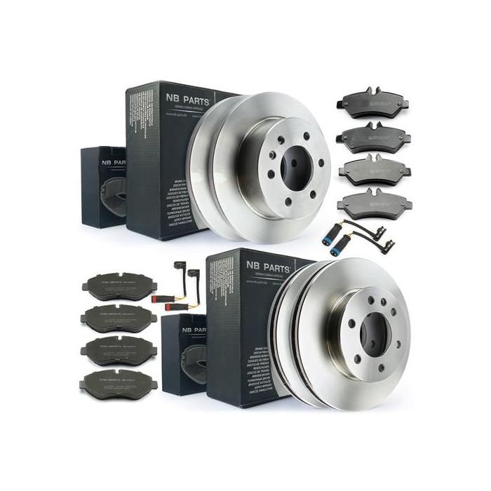 Kit Disques Et Plaquettes De Frein ABS Avant + Arrière Pour Mercedes 190 E - Référence SuperKitDP15789, Neuf